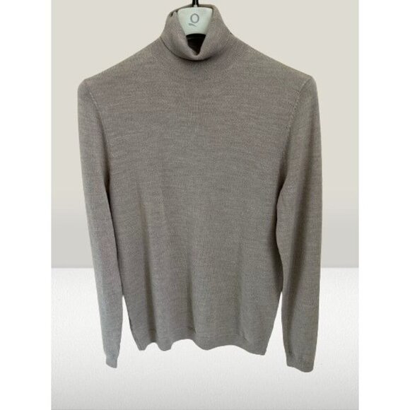 ASOS Merino Wool Knitted Turtleneck Pullover Sweater Dusty Pink/Gray Size Large - Picture 1 of 8